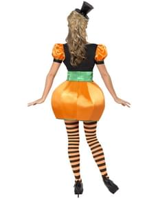 3-teiliges Kürbis-Kostüm Set Für Damen – Inkl. Poncho, Stirnband & Süßigkeiten-Tasche Für Halloween