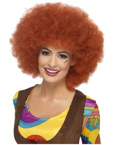 Parrucca afro anni 60 rosso castano