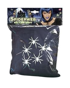 Toile d'araignée noire avec araignées fluo