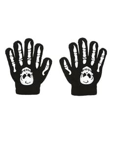 Skelett Totenkopf-Handschuhe für Kinder