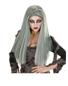 Lang Grå Parykk Dame