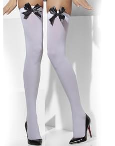 Strümpfe weiβ mit schwarzen Schleifen