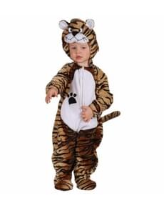 Brown tiger plush costume for a small child