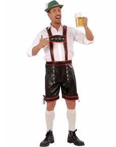 Costume da lederhosen effetto cuoio per uomo