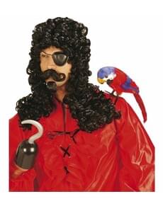 Parrucca da pirata con baffi e pizzetto