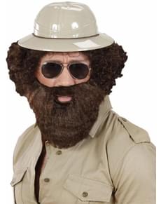 Stort kastanjefarget skjegg med bart