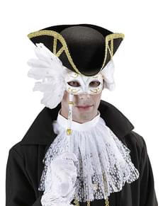 Maschera bianca veneziana con bastone