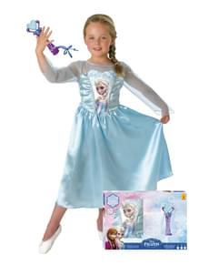 Girls Elsa Frozen Costume with Microphone in Box