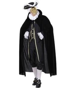 Cape noire velours homme