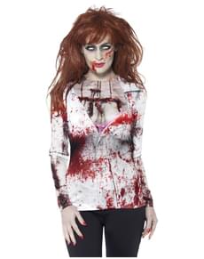 Camiseta de zombie harapienta para mujer