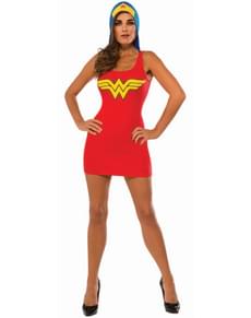 Wonder Woman Kostyme Kjole med Hette Dame