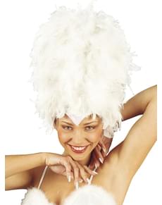 Weißer Pailletten Kopfschmuck mit Federn für Damen