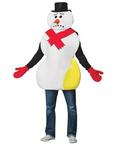Disfraz de muñeco de nieve triste para adulto