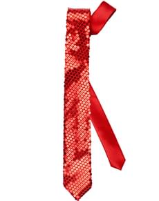 Cravate rouge à paillettes adulte