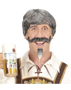 Man's Wig with Greying Moustache and Goatee