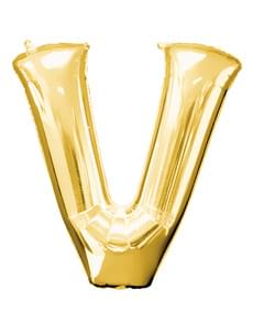 Gold Letter V Balloon