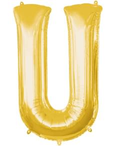 Gold Letter U Balloon