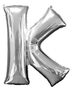 Silver Letter K Balloon