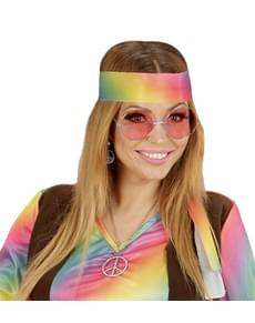 Lunettes Hippies roses pour adulte
