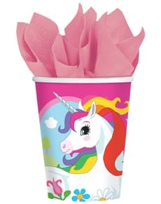 Set de 8 vasos Unicornio
