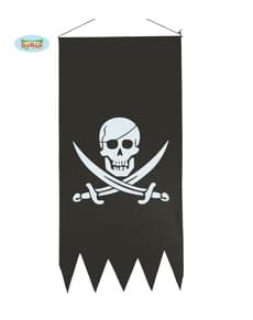 Drapeau pirate noir avec tête de mort