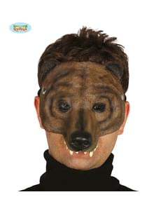 Demi masque ours marron en foam adulte