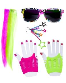 Kit Kostüm Mädchen aus den 80er Jahren