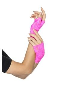 Mitaines roses dentelle adulte