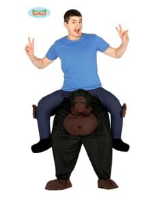 Déguisement gorille porteur ride on adulte