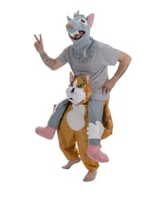 Maus auf Katze Ride On Kostüm für Erwachsene